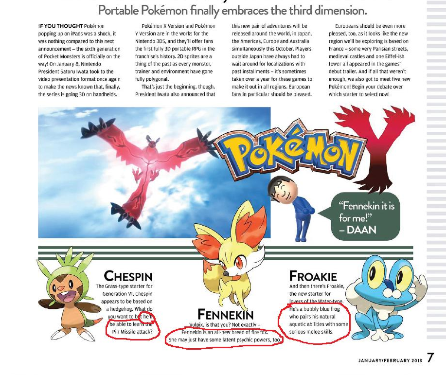 Secondary Types Hinted at for Pokémon X and Pokémon Y Starters